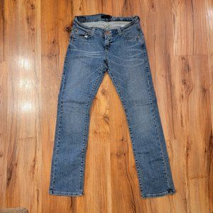Levis 504 Womens Jeans 5 Medium Blue Tilted Straight Leg